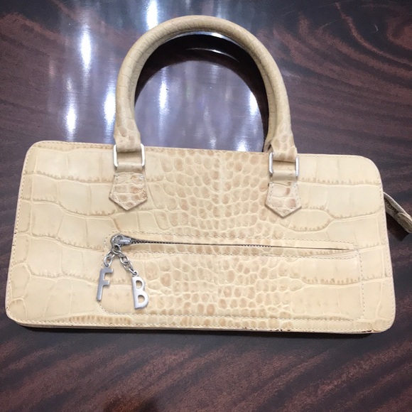 Francesco Biasia Croc Embossed Leather Satchel - Picture 5 of 8